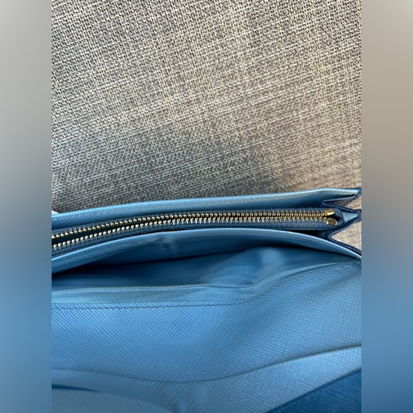 Prada blue multicolor continental long wallet in Saffiano leather - Picture 8 of 16